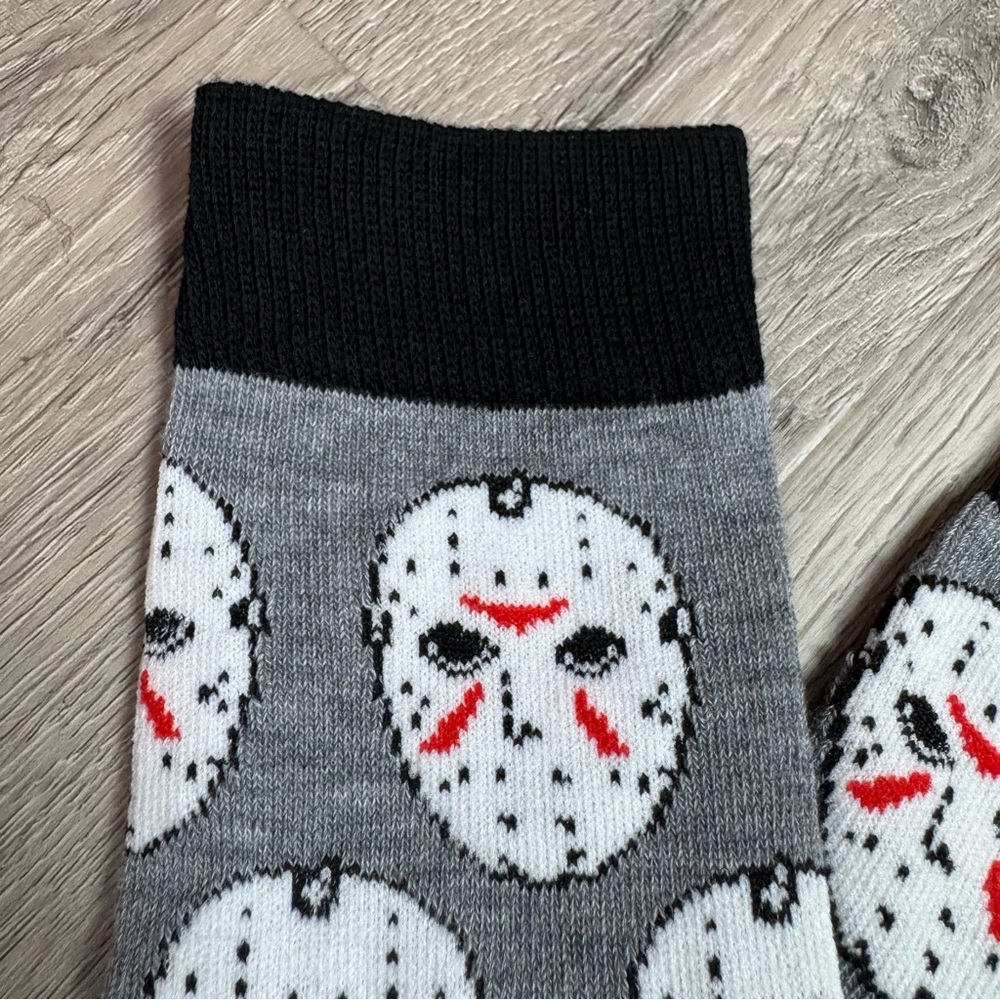 Friday the 13th Jason Voorhees Mask Crew Socks - Picture 3 of 5